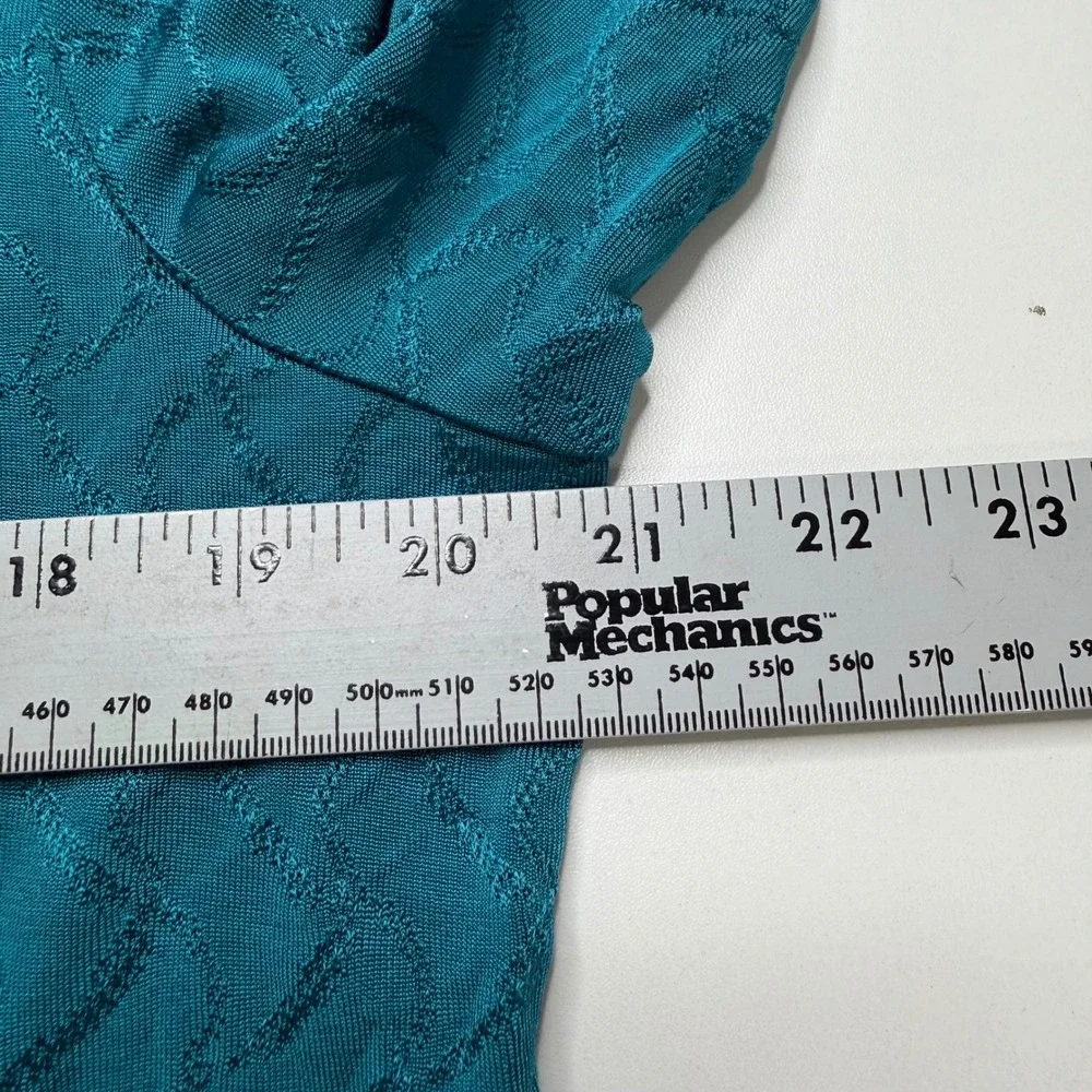 Chicos  XL Womens Cardigan Size 3 Teal Textured Tie Front 3/4 Sleeve Jewel tone